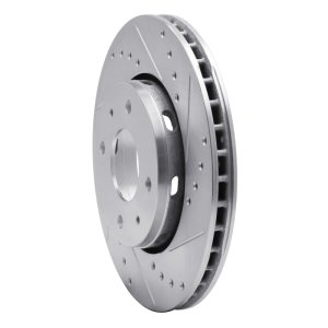 Volvo V40 Brake Rotor (1) - Front Right - R1 Concepts - Drilled & Slotted - Silver - `00-`04